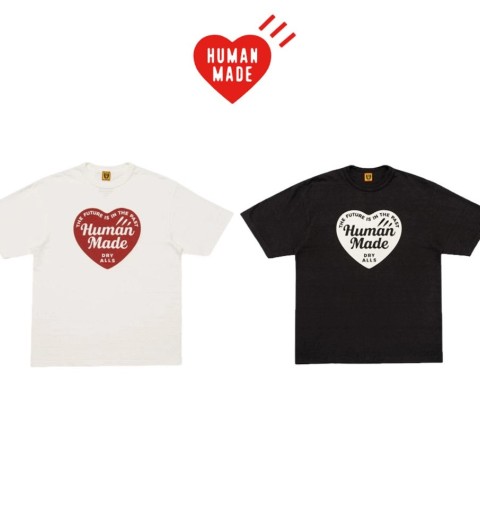 휴먼메이드 하트 드라이 그래픽 반팔티 - 2 Color