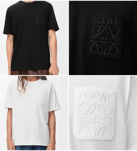 [LOEWE] 로에베 아나그램 포켓 자수 릴렉스 핏 반팔 (2color)