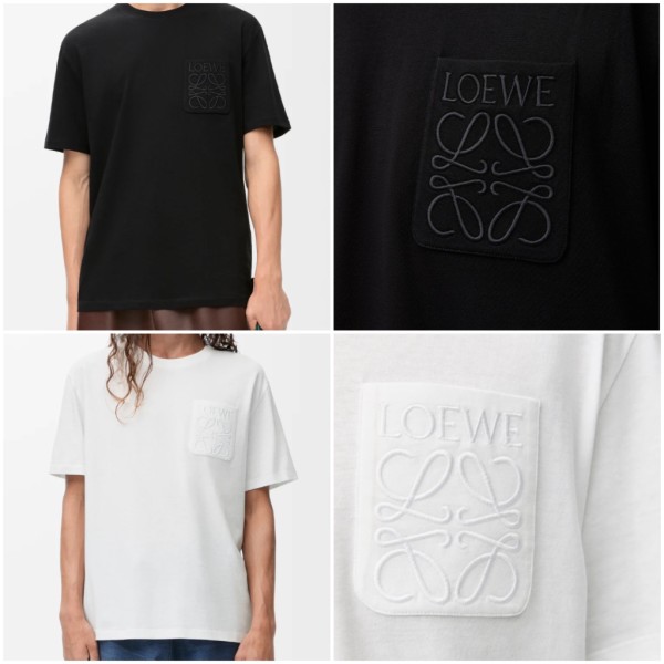 [LOEWE] 로에베 아나그램 포켓 자수 릴렉스 핏 반팔 (2color)-레플리카 사이트 쇼핑몰