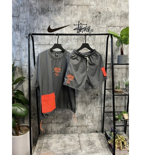 스투시 X 나이키 포켓 자수 반팔 셋업 (2color)