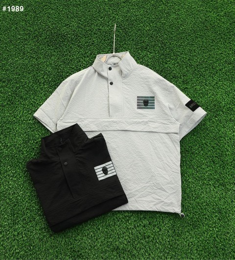 어메이징크리 하이넥 반팔 아노락 티셔츠 - 2 Color