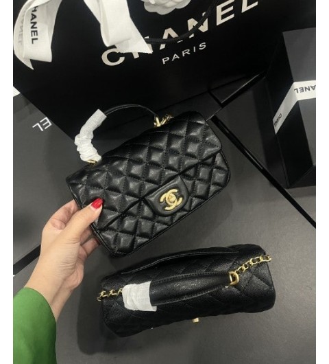 샤넬 뉴미니 탑핸들 CF 클래식 체인 숄더백