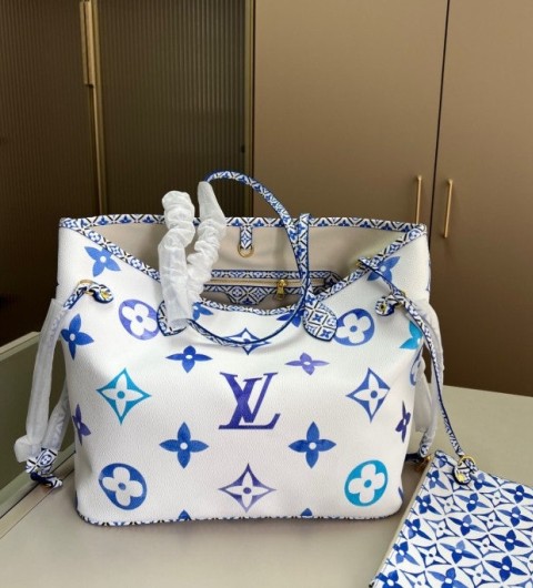 루이비통 네버풀 MM 모노그램 블루