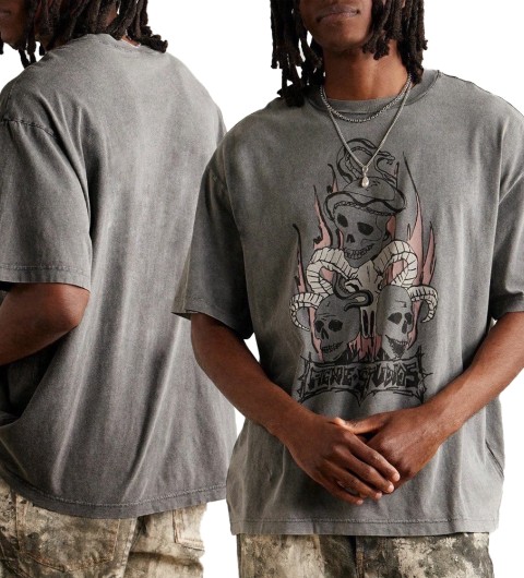 아크네스큐디오 스컬프린트 반팔 티셔츠