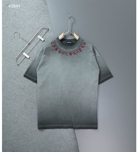 크롬하츠 넥 레터링 워싱 라운드 반팔티