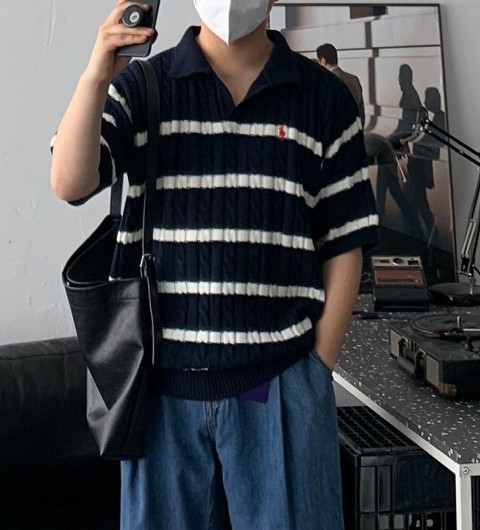 폴로 랄프로렌 여름 케이블 카라니트 -20326