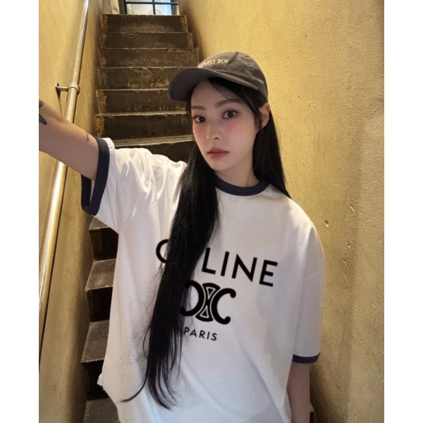 셀린느 배색 오버핏 반팔 (4color) -20329-레플리카 사이트 쇼핑몰