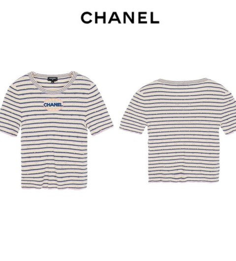 샤넬 여성 리미티드 로고 멀티 컬러 반팔티