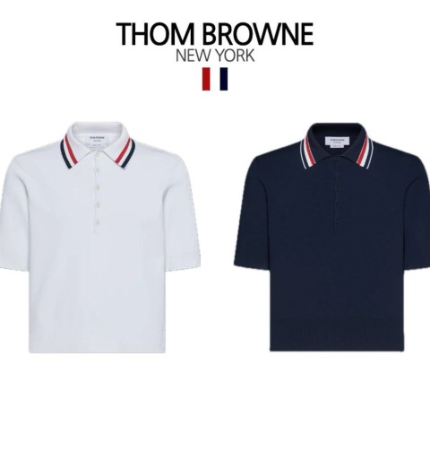 톰브라운 스트레치 카라 반팔 니트 - 2 Color