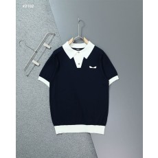 펜디 몬스터 아이 클래식 카라 반팔 니트