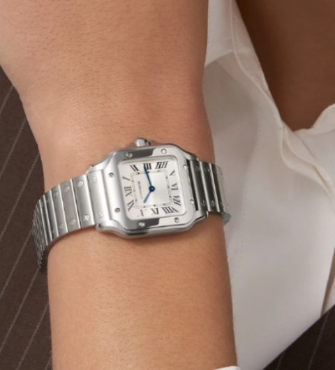 까르띠에(Cartier)산토스 드 갈베 실버 메탈 여성 (국내공장 AS가능)