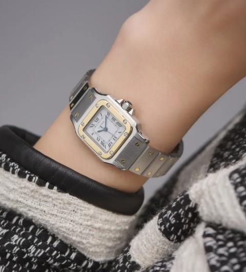 까르띠에 산토스 갈베 0902 콤비금장 -여성- (국내공장 AS가능)