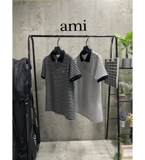 아미 스트라이프 카라 니트 (2color)