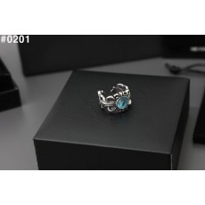 크롬하츠 블루스톤 플로랄 크로스 링 반지