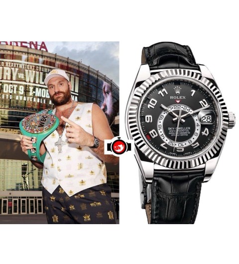 롤렉스 스카이드웰러 블랙 아라빅 오이스터플렉스 가죽밴드 (국내공장 AS가능)