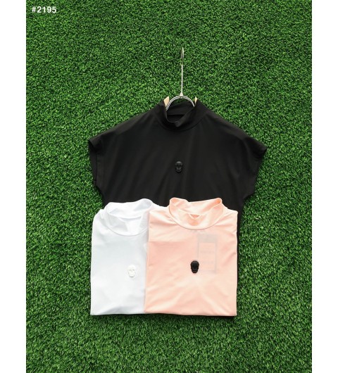 어메이징크리 여성 미들 스컬 로고 슬리브리스 - 3 Color