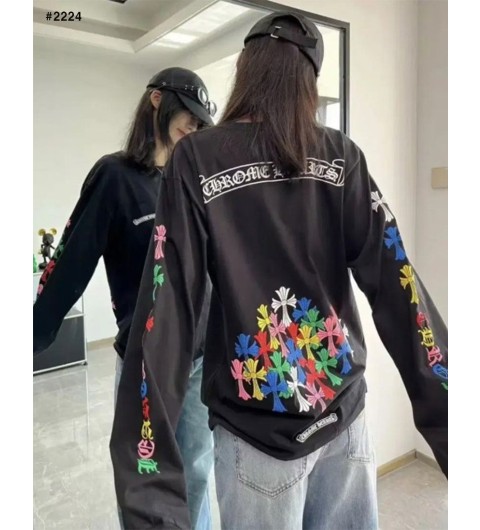 크롬하츠 멀티컬러 크로스 롱 슬리브 티셔츠 - 2 Color