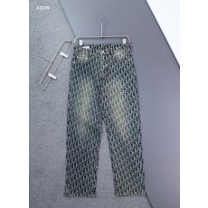 디올 오블리크 스트레이트 워싱 데님 청바지