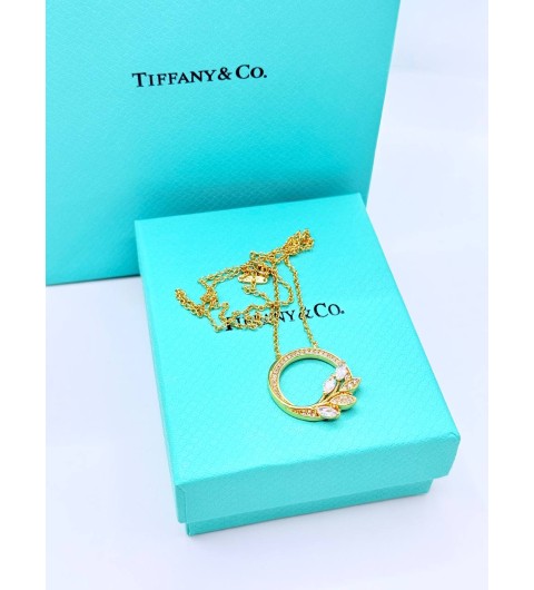 티파니 빅토리 플래티늄, 다이아몬드 세팅, 바인 서클 펜던트 골드