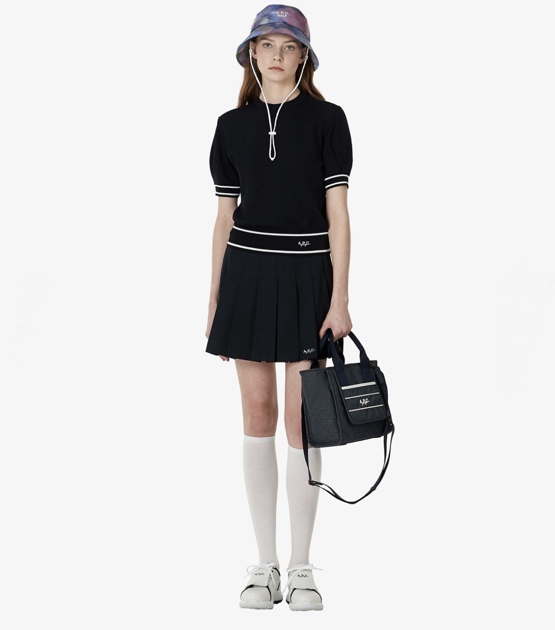 A.P.C GOLF [아페쎄 골프] 미니 기장의 허리 밴딩 플리츠 스커트