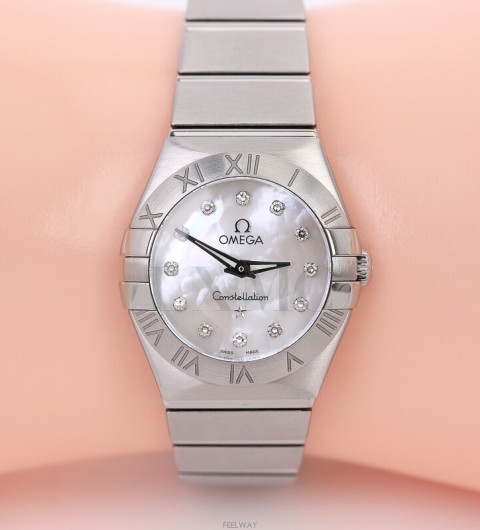 오메가 컨스텔레이션 쿼츠 스틸 실버 여성용 (국내공장 AS가능)
