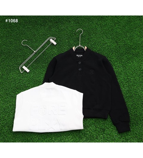 지포어 여성 엠보로고 맨투맨 - 2 Color