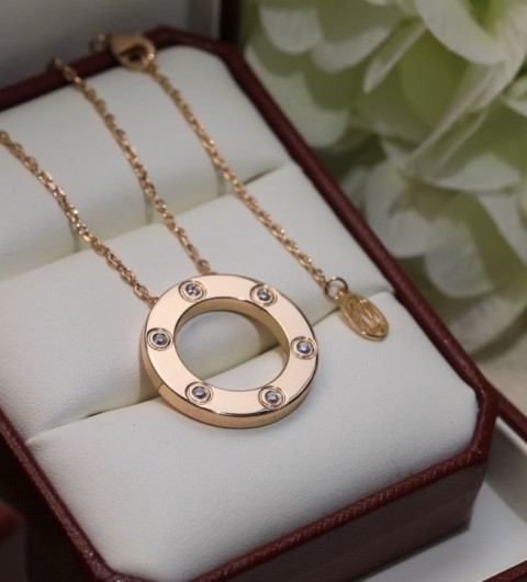 까르띠에 LOVE 네크리스, 다이아몬드 -로즈골드