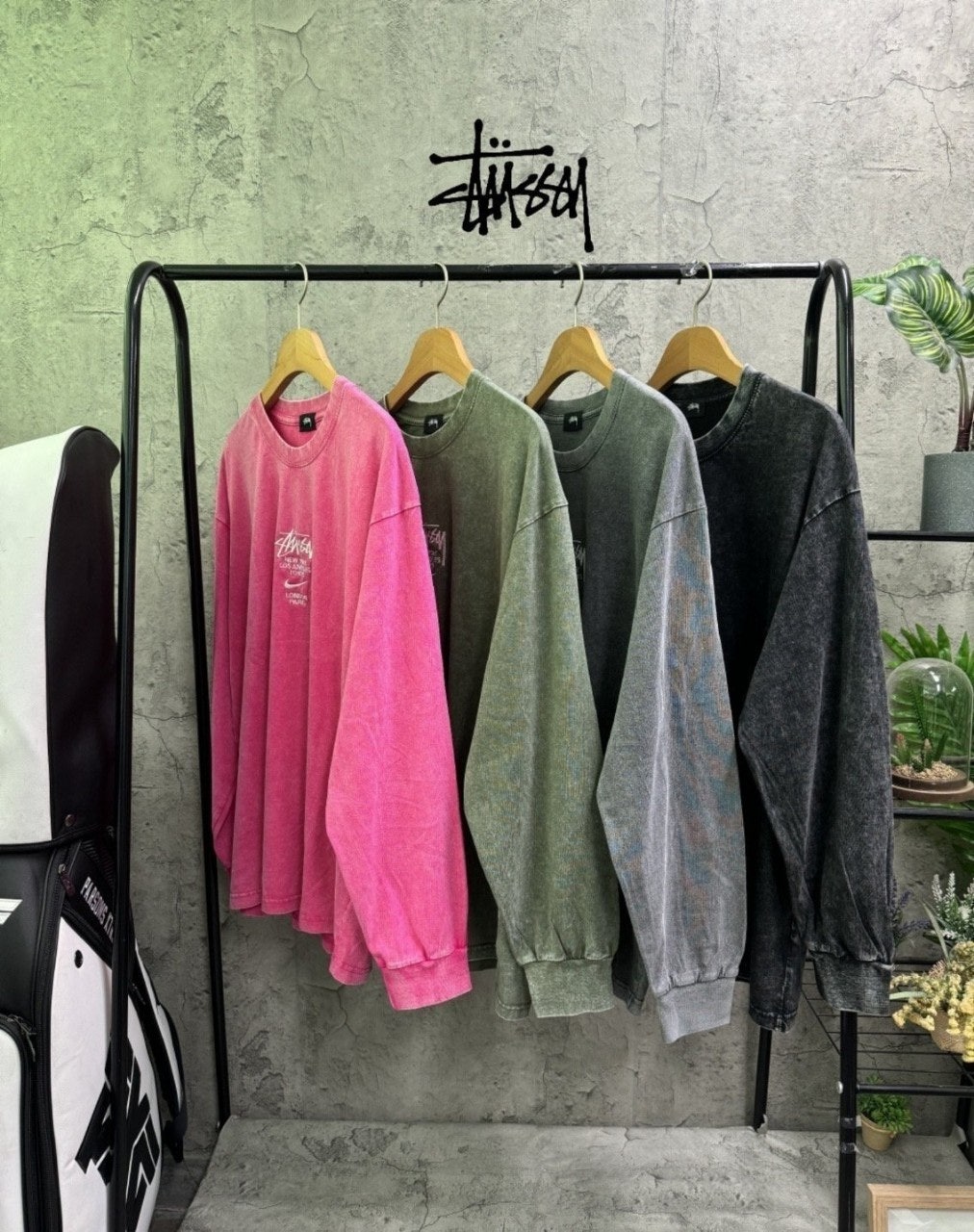 나이키 X 스투시 자수로고 피그먼트 긴팔 (4color)