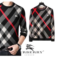 버버리 체크 사선 램스울 니트