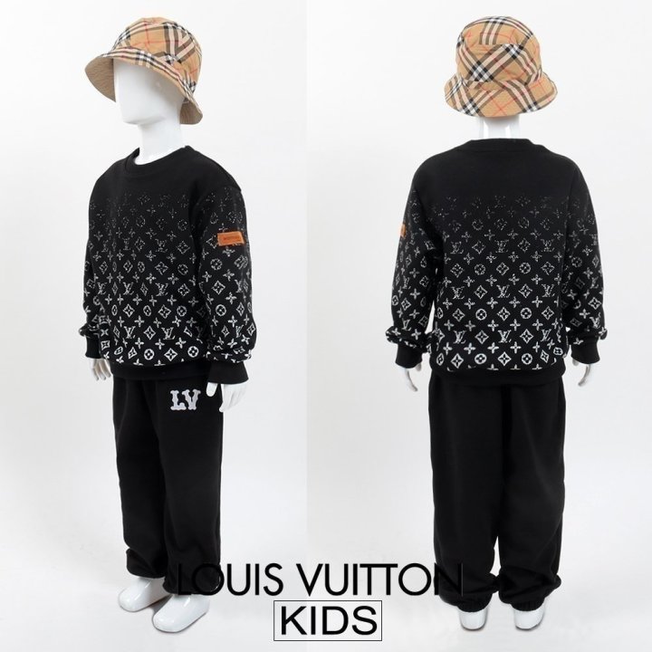 루이비통 키즈 그라데이션 로고 맨투맨 셋업