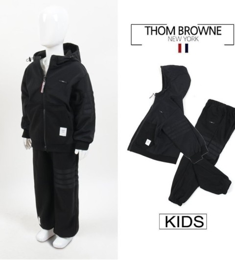 톰브라운 키즈 블랙 4바 우븐 셋업