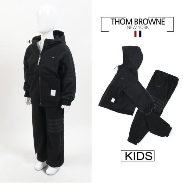 톰브라운 키즈 블랙 4바 우븐 셋업-레플리카 사이트 쇼핑몰