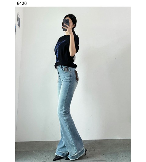 셀린느 여성 부츠컷 유니언 워시 데님 팬츠