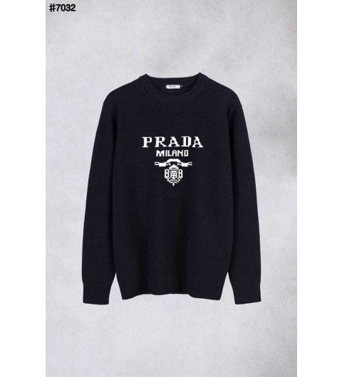 프라다 밀라노 인타르시아 자카드 울 니트 풀오버