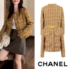 샤넬 골드스티치 트위드 자켓 -여성용-