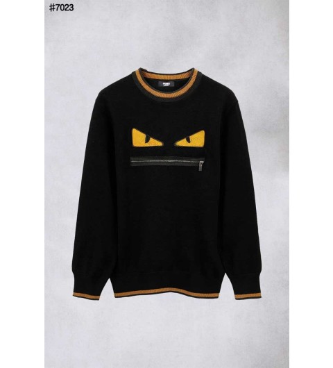 펜디 몬스터 아이 지퍼 울 블렌드 니트 풀오버