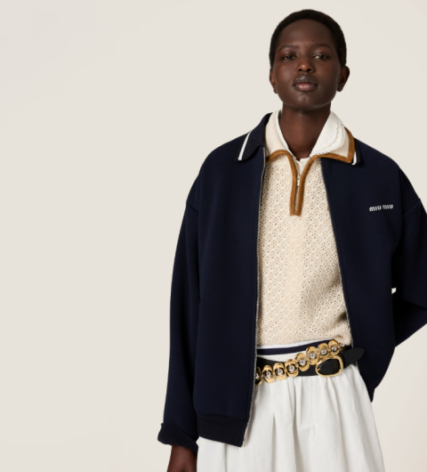 미우미우 여성 피케 블루종 - 2 Color