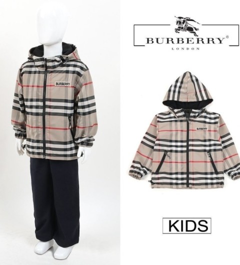 버버리 키즈 체크 바람막이 -베이지-