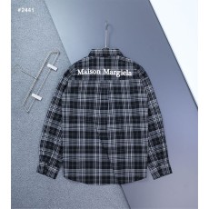 메종 마르지엘라 로고 오버핏 체크셔츠