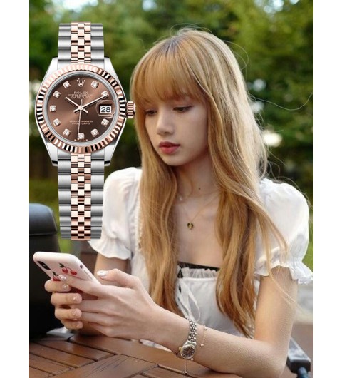 롤렉스 데이저스트 초코판 로골 콤비 [여성용] (국내공장 AS가능)