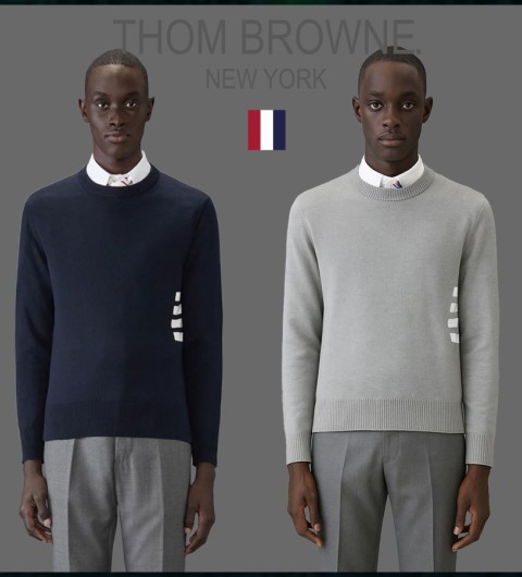 톰브라운 밀라노 사선 4바 라운드 니트 풀박스 - 2 Color