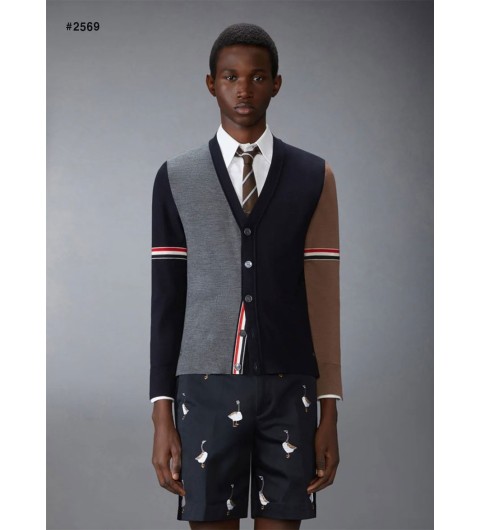 톰브라운 암밴드 펀믹스 V 넥 가디건 - 풀박스