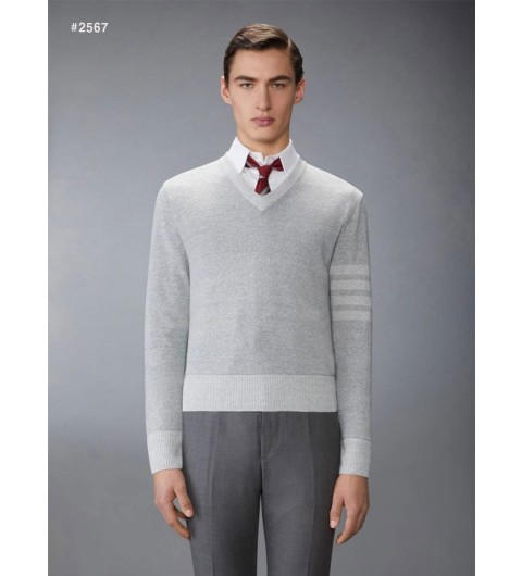 톰브라운 밀라노 4바 울 V넥 니트 - 풀박스