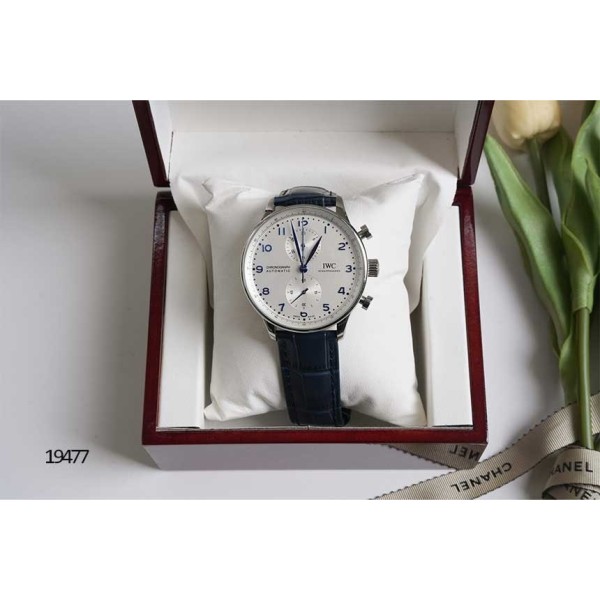 IWC 포르투기저 크로노그래프 레더 스트랩 워치-레플리카 사이트 쇼핑몰