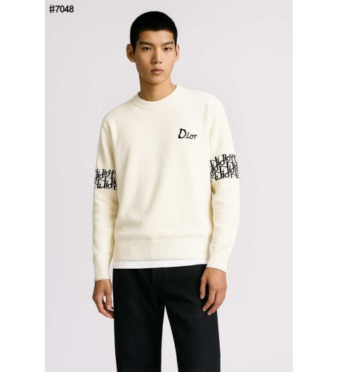 디올 오블리크 자카드 밴드 울 블렌드 니트 풀오버