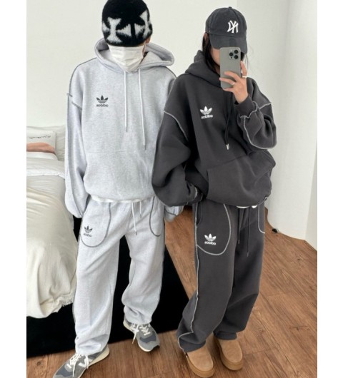 아디다스 레이어드 기모 세트 (2color)