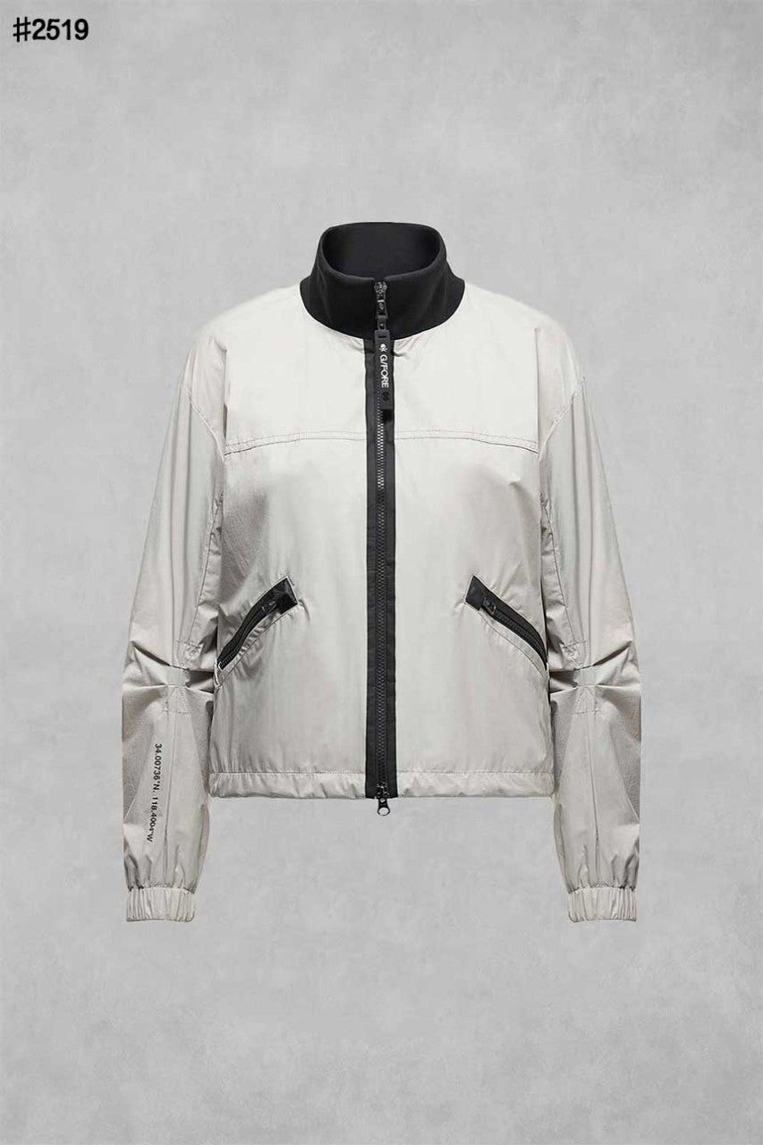 지포어 여성 메탈 글로시 방품 풀 집업 자켓 - 2 Color