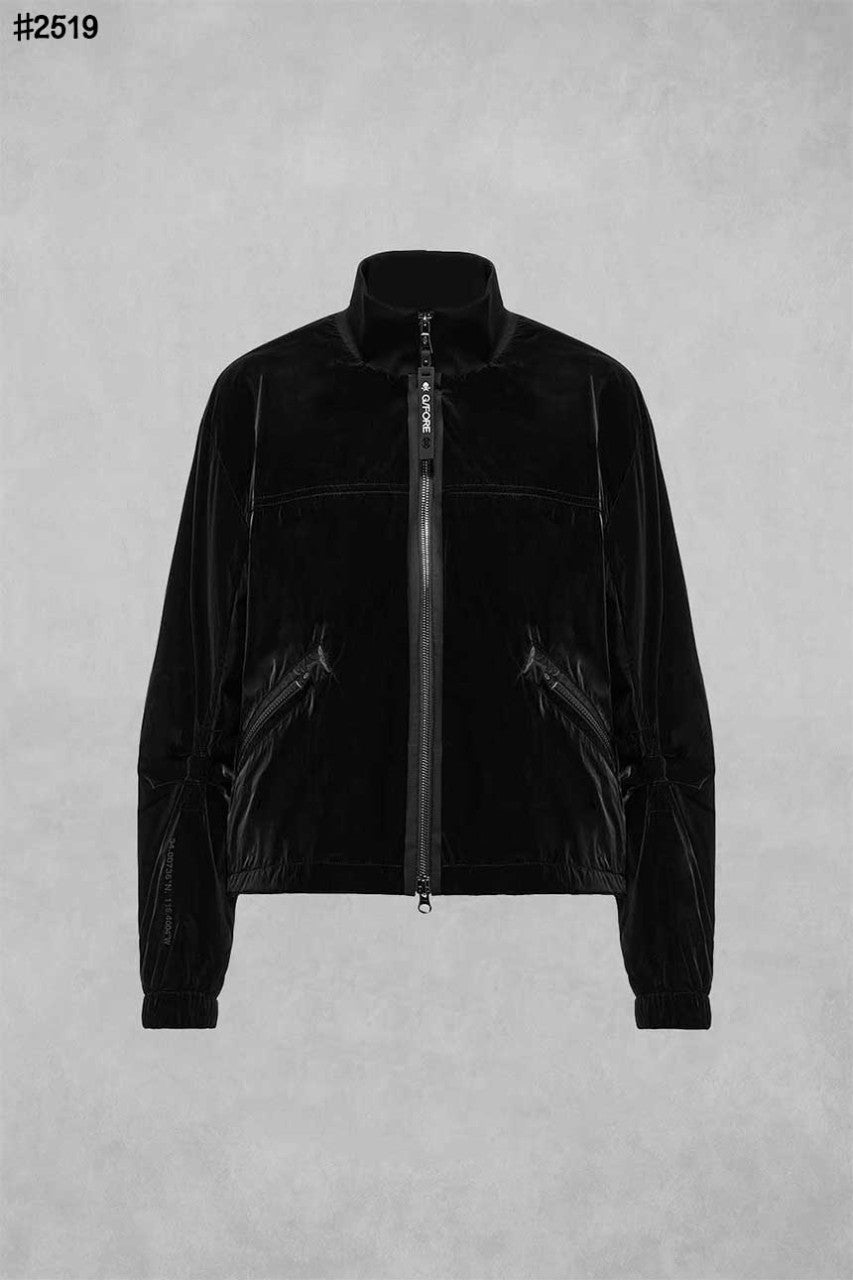 지포어 여성 메탈 글로시 방품 풀 집업 자켓 - 2 Color