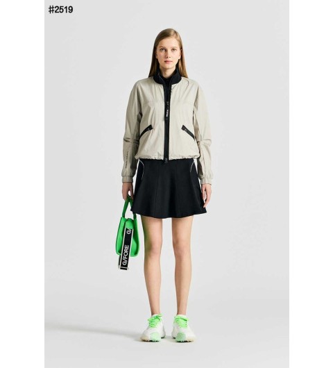 지포어 여성 메탈 글로시 방품 풀 집업 자켓 - 2 Color