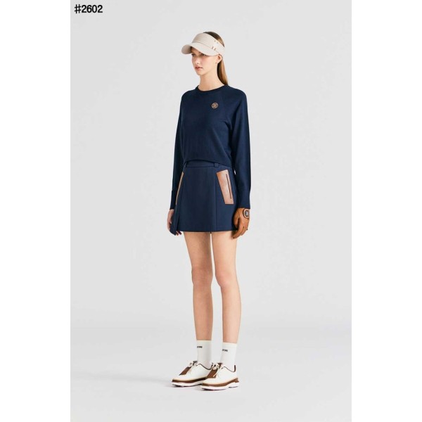 지포어 여성 크롭 롱 슬리브 크루넥 스웨터 - 2 Color-레플리카 사이트 쇼핑몰